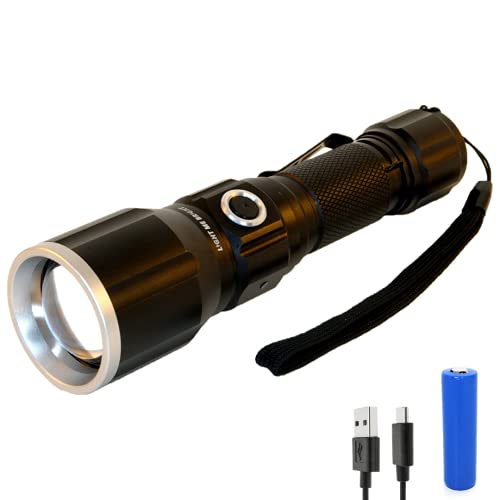 Light Me Bright FZR2000 High Powered Led Flashlight 2000 Lumen 21700 Battery USB Rechargeable Flashlights High Lumens, Zoomable 5 Lighting Modes, Emergency Light Brightest Handheld Camping Flashlight