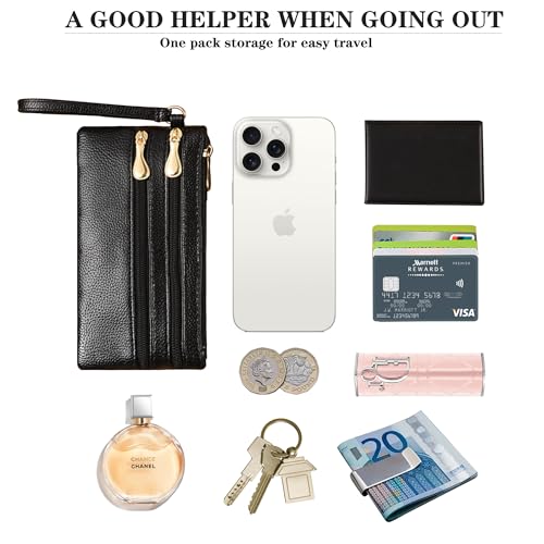 LZSXDWXY Womens Wallet,Leather Wallets,Large Capacity,Cash Cluth Purses,with Zipper Pocket - Image 3