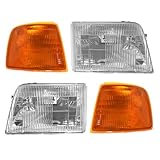 Headlight Headlamp & Corner Parking Lights Left & Right Set Kit for 93-97 Ranger