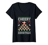 Photo Gallery donna cheerleading albero di natale babbo natale renna cheerleading maglietta con collo a v Photo Gallery donna cheerleading albero di natale babbo natale renna cheerleading maglietta con collo a v
