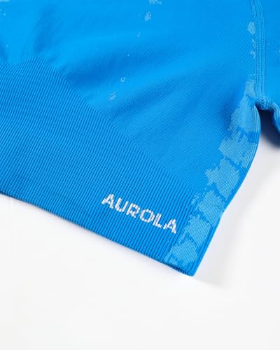 Image of AUROLA Serpent Snake Seamless Workout T-Shirts for Women,Short Sleeve Crop Top Gym Yoga Athletic Shirts Tee
