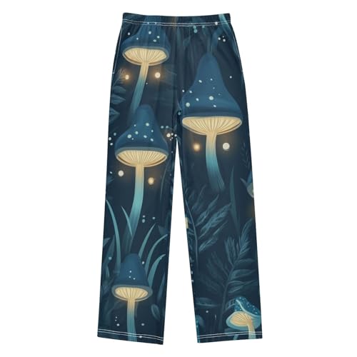 ZZXXB Bright Mushrooms Boys Long Pants Soft Trousers Elastic Waist Kids Lounge Bottoms with Pockets S-XL
