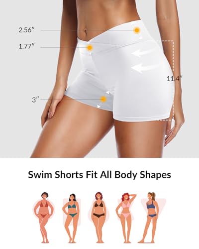 Image of Yonique Womens Swim Shorts Bathing Suits Bottoms Swimsuit Bottoms(Available in Plus)