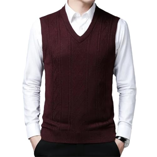 Dcvmvmn Men Fashion Sweater Vest Casual Sleeveless Short Solid Color V-Neck Slim Fit Knit Waistcoats