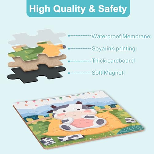 Image of ASTARON Magnetic Puzzles 37 Pieces Farm Kids Educational Travel Toys | Folding puzzle book, each book contains 3 scenes, 3 difficulty levels, advanced puzzle book, easy to store, educational toy
