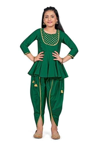 Image of Fashion Dream Girls Cotton Blend Printed Salwar Suit Set|Kids Kurta & Dhoti|Ethnic Wear|Sharara Set