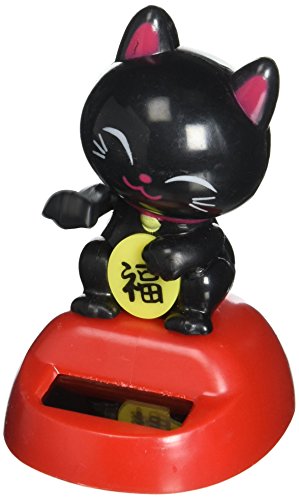 Lucky Cat MANEKI NEKO Solar Power Dancing Figure Japanese Fortune