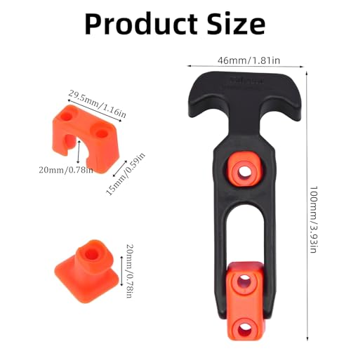 Image of 2PCS Flexible Rubber Hood Latch, T-Handle Hasp Draw Latches, Catch Replacement for Farm Machinery, Golf Cart, Cooler, Engineering Machine Hood and Shock Absorption Buckle(Orange Black)