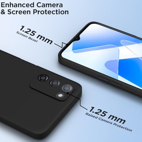 Image of Outlouders Back Cover for Oppo A55 | Camera Protection | Durable Soft Matte Silicone Bumper Case (Black)