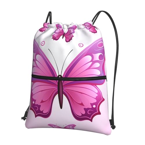Drawstring Backpack Waterproof Draw String Bag Gym Drawstring Bags Big Butterfly Swim Bag for Men Women