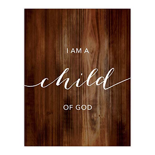 Image of Andaz Press Christian Bible Verses 8.5x11-inch Wood Poster, I Am A Child of God, 1-Pack, Religious Christmas Birthday Gift for Him Her
