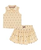 Tommy Hilfiger Girl's 2-Piece Sleeveless Top and Skort Set, Yellow Heart Flag, 5