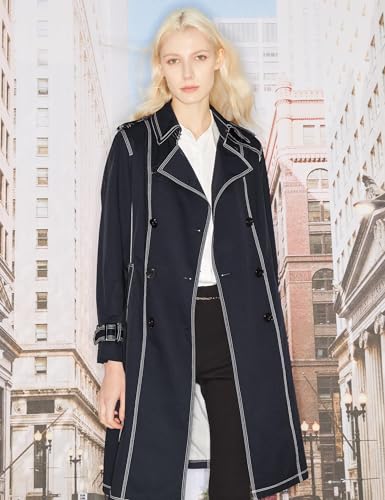 Orolay Women's Mid-Length Trench Coat Double-Breasted Classic Lapel Windbreaker Water-Resistant Belted Overcoat4