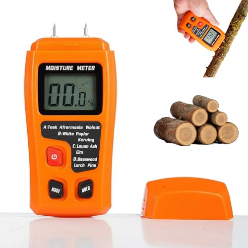 Moisture Meter Damp Meter Wood MoistureMeter with an LCD Display Suitable for Quickly Measuring The Moisture Content of rawWood Paper Plywood Stucco Walls and WoodFloors