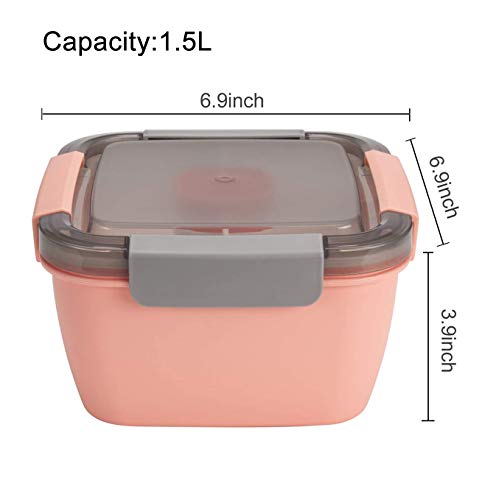 image for N/C Salad Lunch Container with Large 51-oz Bowl, 3-Compartment Bento-S