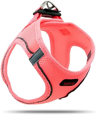 Tailpetz Step-in Breathable Airmesh Vest Harness,Reflective Soft Padded Harnesses for Cats Puppies Small and Medium Dogs (Neo Pink, S)