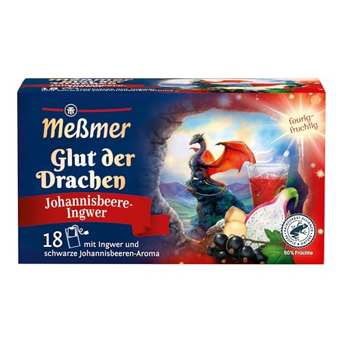 Meßmer Glut der Drachen | Johannisbeere-Ingwer | Online Exklusiv | 18 Teebeutel | Vegan | Glutenfrei | Laktosefrei