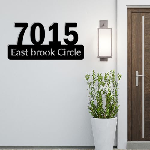 Image of Personalized House Number Custom Metal Address House Numbers Modern House Number Sign for Outside