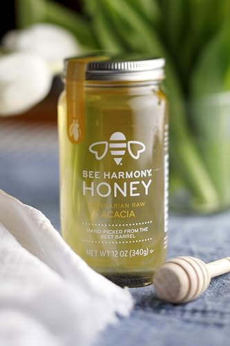 Bee Harmony Hungarian Raw Acacia Honey, 12 Ounce