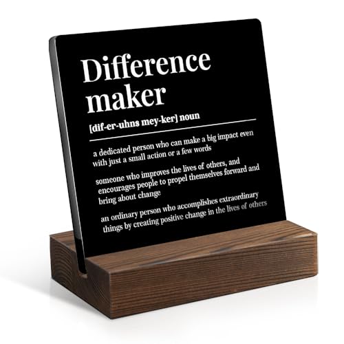 Difference Maker Definition Acrylic Sign with Wooden Stand Appreciation Gift for Boss Leader Mentor Friend Retirement Gift for Coworker Going Away Gift for Colleague Gift for Team Leader B