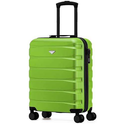 Flight Knight Lightweight Travel Suitcase 55x40x20cm | Hard Shell Carry On Luggage with Aluminum Telescopic Handle, 8 Wheels & TSA Lock | Approved for Ryanair Priority, TUI & 60+ Airlines