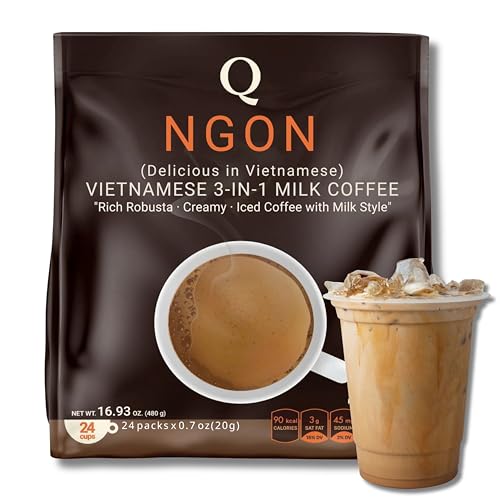 Image of Cafe sua da vietnamese coffee, Vietnamese instant coffee, Strong but Smooth, Perfect Hot or Iced, Travel & Camping Ready Stay Focused & Energized Anywhere, 24 Sticks (20g Each), Made in Vietnam.