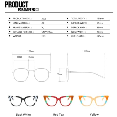 Lunettes œil de chat rétro femmes verres transparents mode - 7