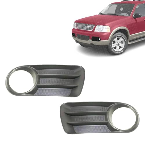 Vantage Auto Parts - Front Fog Lamp Moldings with Fog Light Holes Compatible with Ford Explorer 2002-2005 | Driver & Passenger Side | Primed | ?1L2Z17K946BAA | FO1036106 FO1036105