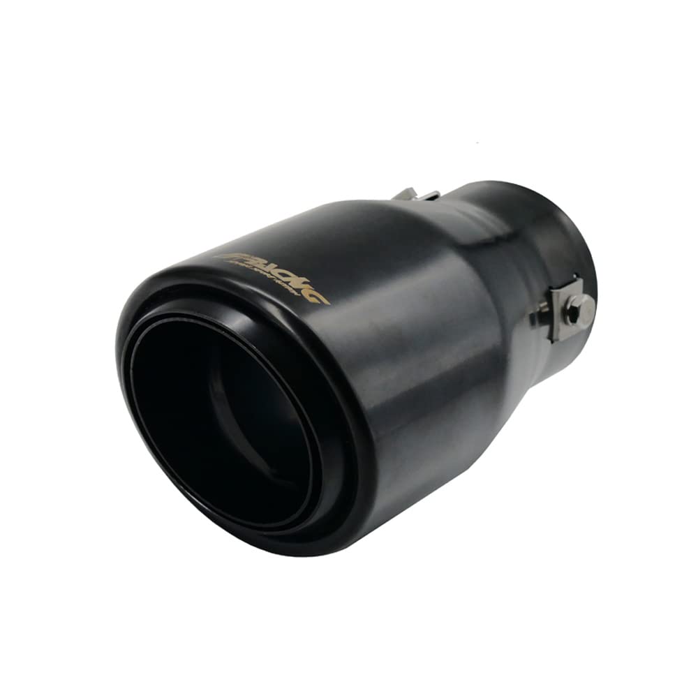 Simoni Racing Auspuffblende Rund/Schräg Edelstahl Schwarz - Ø90xL150mm - Anschluß 39->64mm