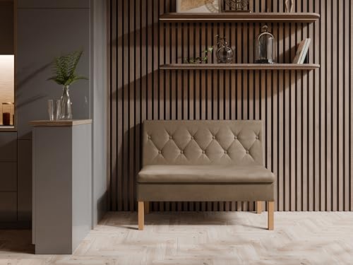 JKG Meble Essbank fur Kuche - Sitzbank Esszimmer mit Aufbewahrungsbehälter - Modern Essbank Küche - Stoff Velours - gepolsterte Rückenlehne - Braun - Monolith 09-80cm JKG Meble Essbank fur Kuche - Sitzbank Esszimmer mit Aufbewahrungsbehälter - Modern Essbank Küche - Stoff Velours - gepolsterte Rückenlehne - Braun - Monolith 09-80cm