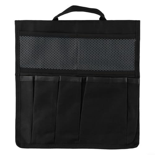 Bolsa de ferramentas de jardim verde com armazenamento de assento, bolsa organizadora de pendurar em tecido Oxford 210D para carrinho, bolsa de jardinagem com vários bolsos para ferramentas e