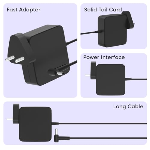 Image of Asus AD45-00B 45W Laptop Adapter /Charger Without Power Cord for Select Models of ASUS (20 V, 2.5 A, 4 mm x 1.2mm Diameter - Black