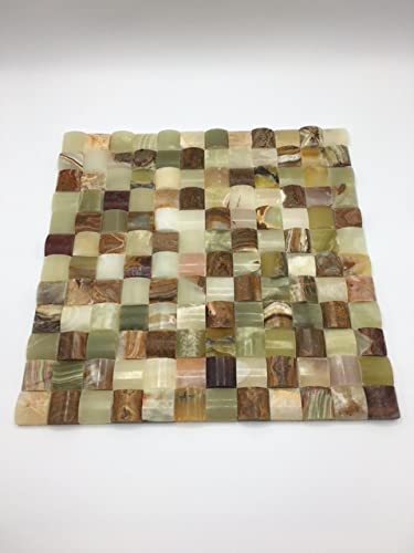 Simple Tile - Marble Mosaic Tile For Kitchen Backsplash, Bathroom Shower Floor And Wall Etc., "Multicolor Onyx Collection", 12"X12"X3/8" (Sample Swatch (6"X6")) #TOP15