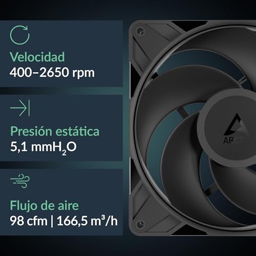 Ventilador inverso ARCTIC P14 Pro con divisor en Y y 140 mm para PC negro 2