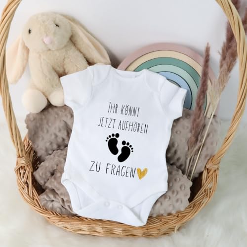 Cozyint Babybody zum Schwangerschaft Verkünden für Oma und Opa! - Schwangerschaft Ankündigung | Wir Sind Schwanger Verkünden!! (Motiv 2, 0-3 Monate)