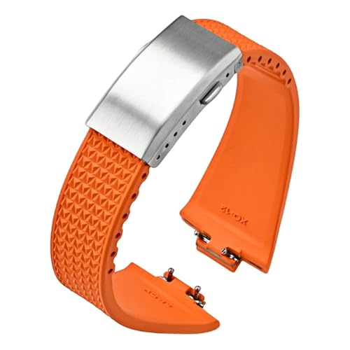 Bracelet caoutchouc fluoré anti-poussière pour Tissot PRX boucle pliante 11mm