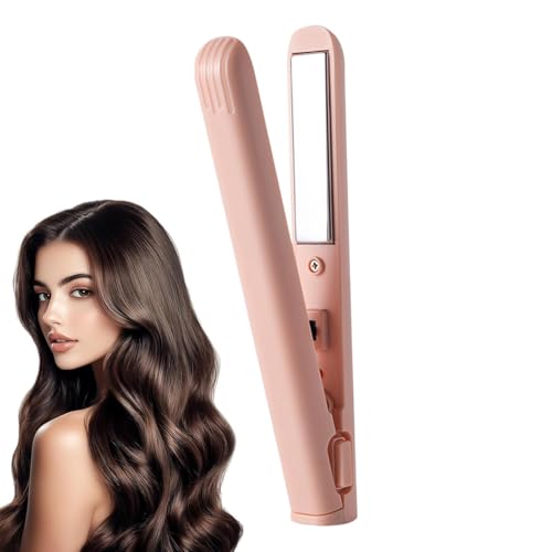 Min-i Fer À Friser À Double Usage, Lisseur Et Boucleur 2 En 1, Min-i Fer À Friser Sans Fil En Céramique Pour Cheveux Courts Et Longs, Min-i Boucleur...