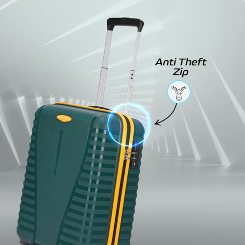 Image of Aristocrat Cabin Airpro Plus 55 Cm(Small) 8 Wheel Spinners Trolley Bags for Travel Hard Case Luggage, Lightweight Bag with TSA Lock & Anti-Theft Zipper(Green),Small
