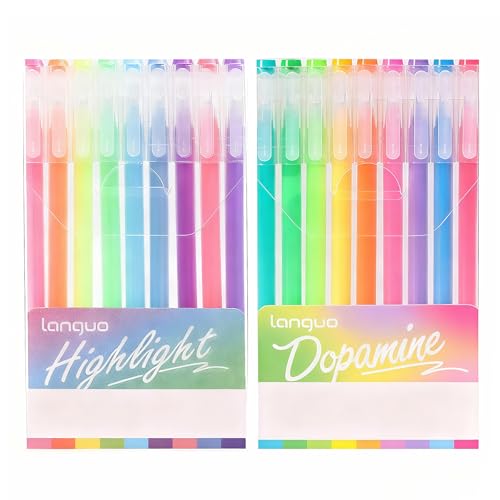 18 Colores gel Bolígrafos Neutros de Alta Capacidad, 0,5 mm Vibrantes, Neón, Bolígrafos de Colores para Colorear, Bolígrafos de Gel de Colores Surtidos para Artistas y Estudiantes, Dibujo, Pintura