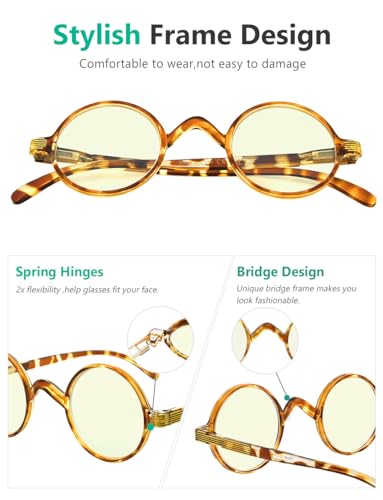 Image of Eyekepper Reading Glasses for Women Men, Blue Light Readers Round | Womens Circle Computer Cheaters, Mens Ladies UV /Bluelight Blocking Reader Eyeglasses,All-Day Comfort Spring Hinges for Screen