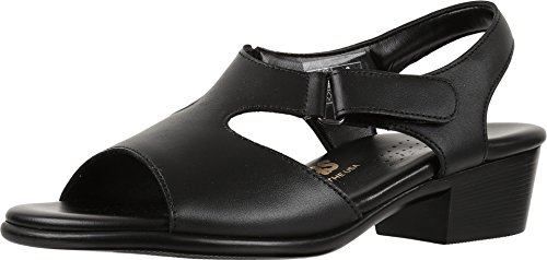 SAS Suntimer Comfort Heeled Sandal Black 5 W - Wide (C)