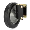 HILLMASTER Heavy Duty 8 Inch Gate Wheel Gate Caster Kit with 1-5/8" Thru 2" Gate Frames, Durable Gate Helper Wheel Gate Support Wheel for Chain Link Fence Swing Gate, Black