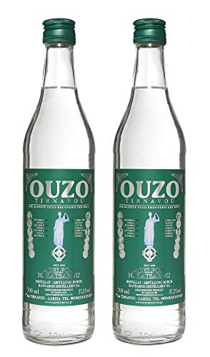 Premium Ouzo Katsaros green | Anis likör | aus Griechenland | Anis schnaps | mild | Geschenk | USO | UZO | 2x 700ml Glas Flasche (2x 0,7 l)