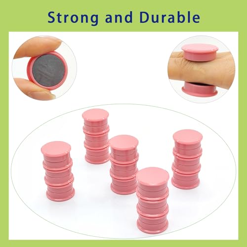 PYJLBX Small Round Fridge Magnets, 30 Pack Pink Strong Mini Round Craft Magnets for Whiteboards Notice Boards - Image 2