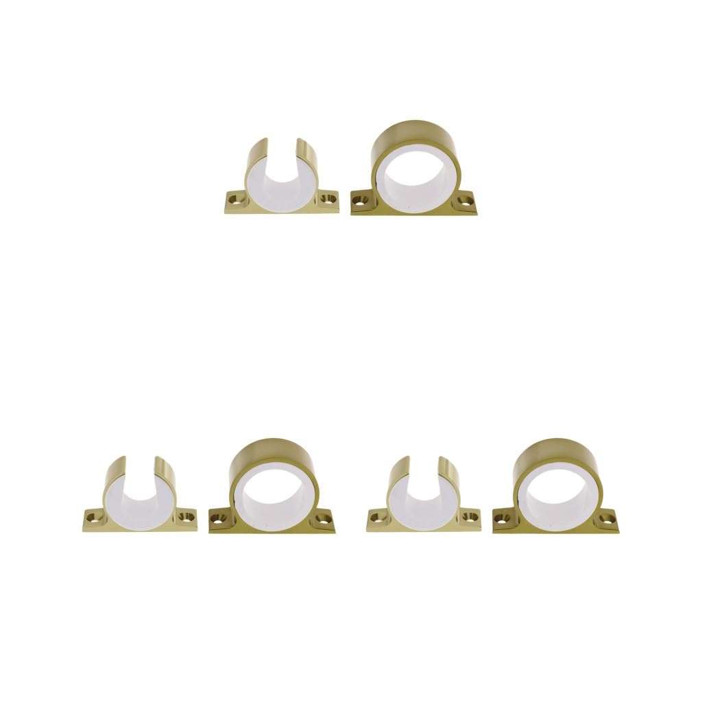 Set di 3 ganci per canna da pesca, per kayak, auto, colore oro