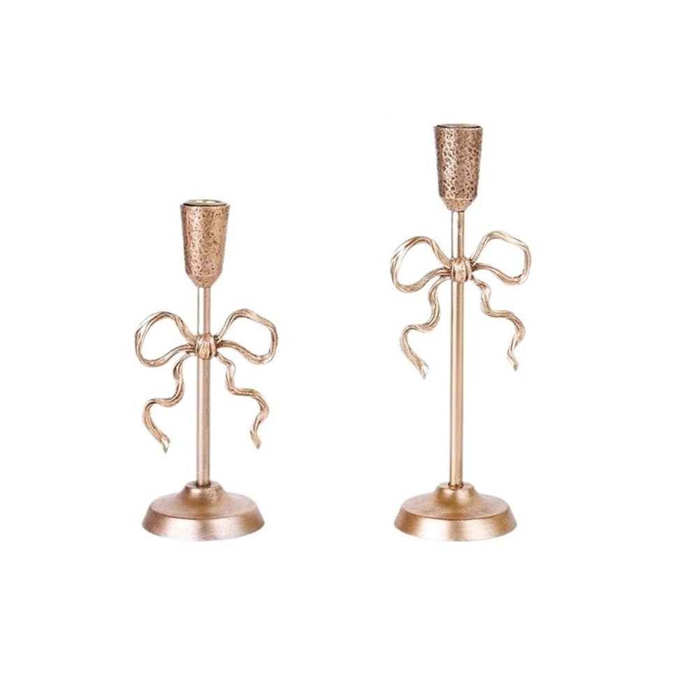 Candle Holder 2 Pcs Golden Candlestick Ornaments Candle Holder For Wedding, Halloween, Dining, Home Decor