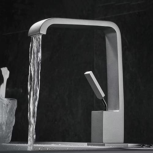 Robinet cascade de salle de bains anti-calcaire MOCHAMIK mitigeur lavabo noir mat