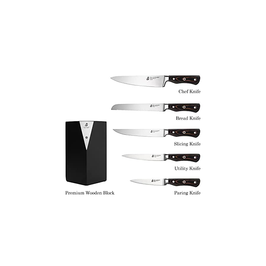 TUO-Kitchen-Knife-Set-6-pcs-Professional-Knives-Set-with-Wooden-Block-German-Stainless-Steel-Kitchen-Knife-Block-Set-Ergonomic-G10-Handle-Legacy-Series TUO Kitchen Knife Set - 6 pcs Professional Knives Set with Wooden Block - German Stainless Steel Kitchen Knife Block Set - Ergonomic G10 Handle - Legacy Series
