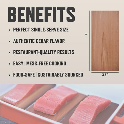 Wildwood Grilling 3.5\" x 7\" Grilling Planks 12-Pack - Big Cedar Flavor, Smaller Meals - Made Simple