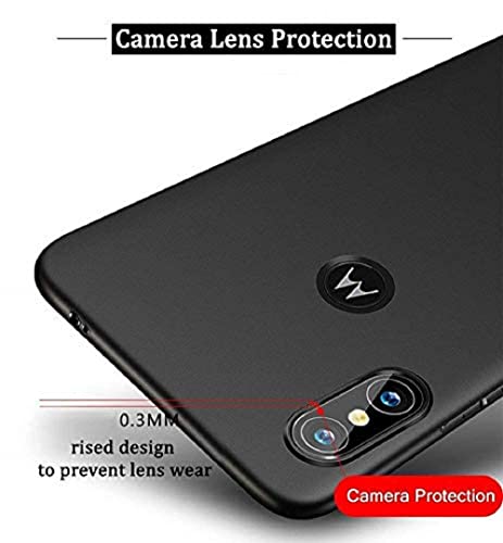 Image of Mobile Back Cover Case for Moto One Power (Silicone Case|CameraProtection|Black SC1510)